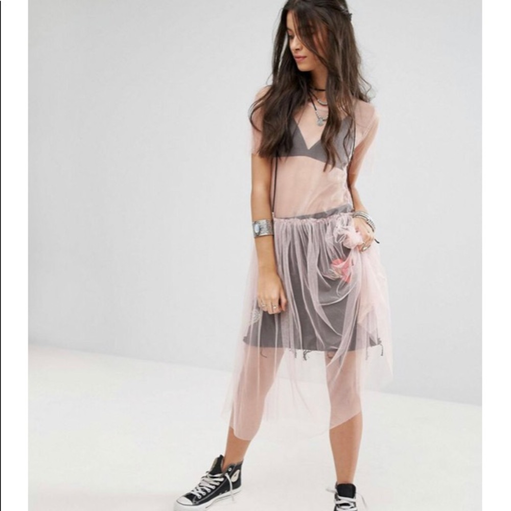 Mesh smock  dress
